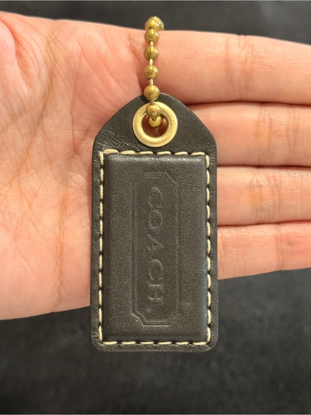 2.5" Medium Y2K Coach Leather Key Fob Bag Charm Keychain Hang Tag/Hangtag